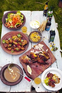 Empire roast chicken, Bombay roasties, amazing Indian gravy