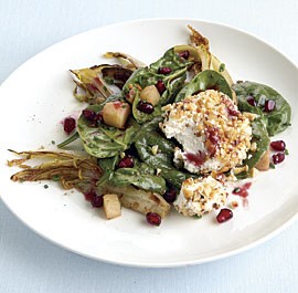 Endive and apple salad with warm goat cheese