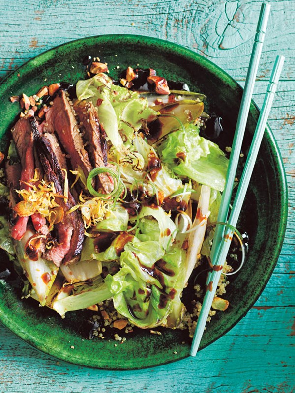 Endive, iceberg and beef stir-fry