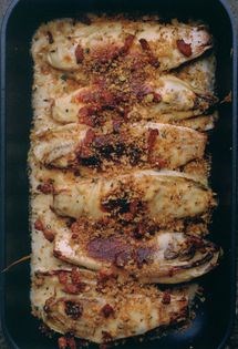 Endive in cream sauce with breadcrumbs