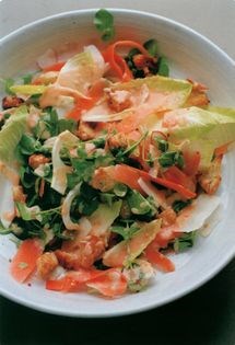 Endive salad with smoked cod roe dressing