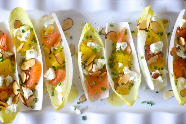 Endives with oranges and almonds