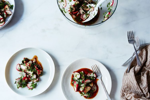 Engin Akin's Turkish radish and herb salad (Anatolian gypsy salad)