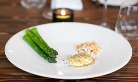 English asparagus, virgin rapeseed oil, mayonnaise, toasted hazelnuts and meadowsweet