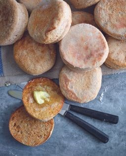 English buttermilk wholemeal spelt muffins