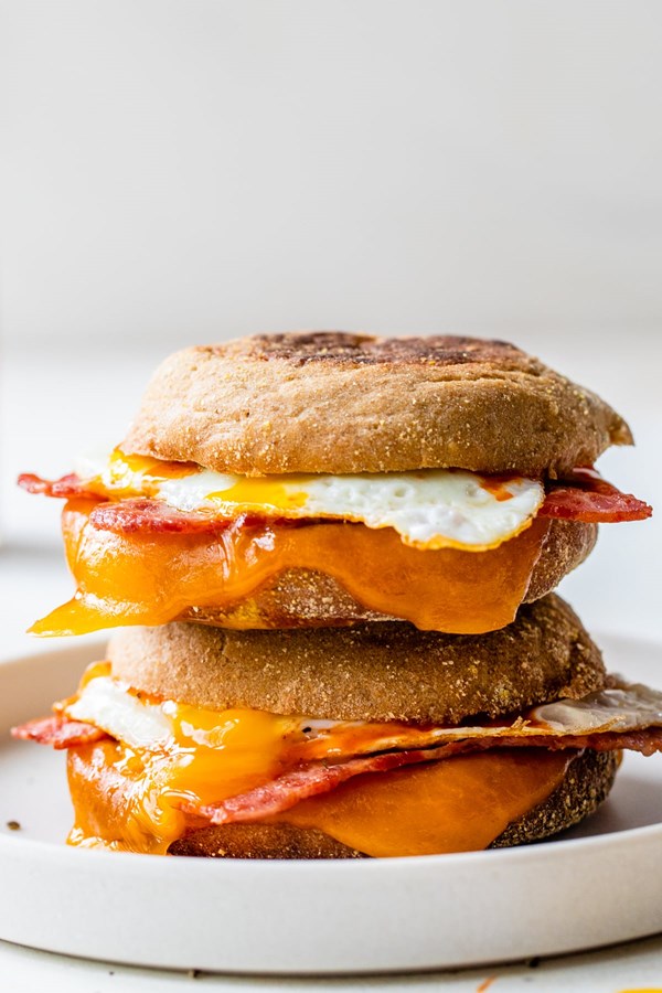 English muffin breakfast sandwich 