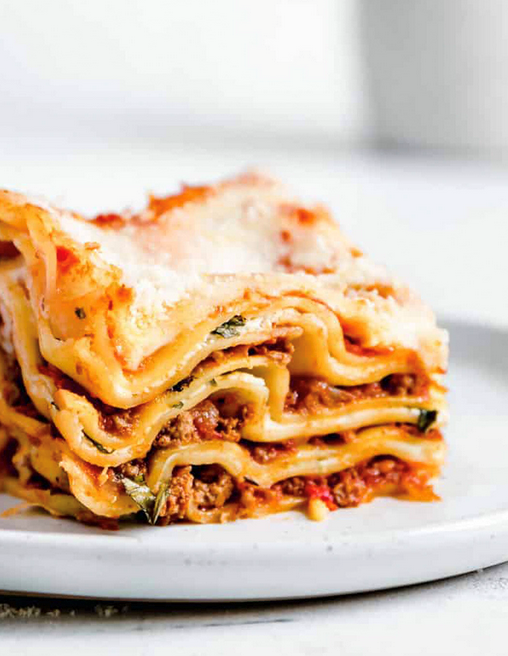 Enticing deep-dish meat lasagna