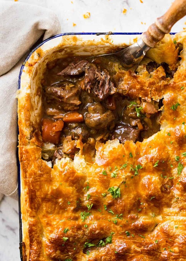Epic chunky beef and mushroom pie