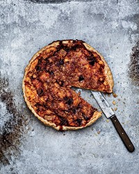 Époisses, ham, and apple tart