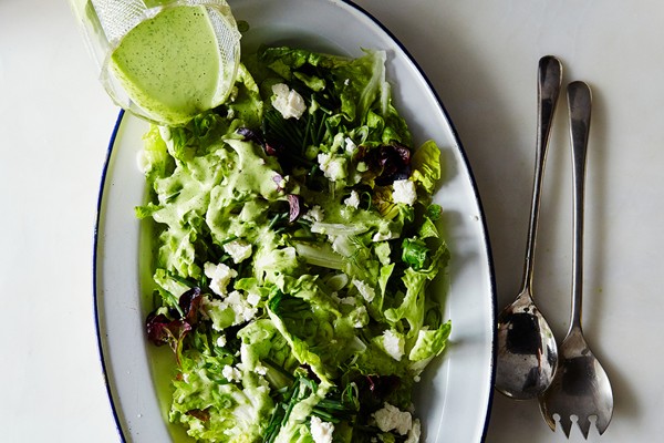 Eric Korsh's farm lettuces salad with dill vinaigrette