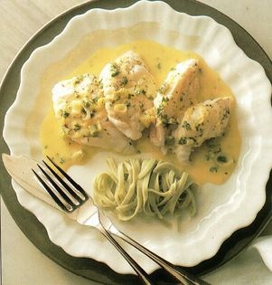 Escalopes of monkfish with lime and ginger