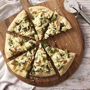 Escarole & turkey sausage pizza