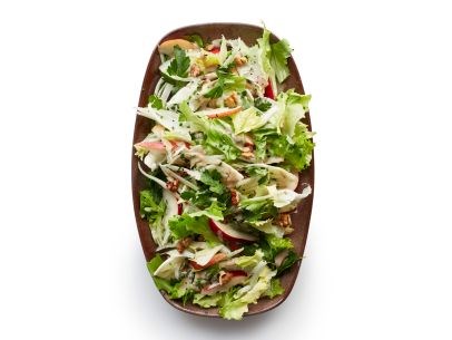 Escarole-apple salad with walnut dressing