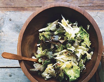 Escarole, fennel, and oak-leaf salad