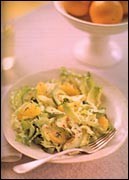 Escarole salad with avocado and oranges