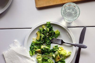 Escarole salad with avocado and Parmesan