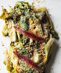 Escarole salad with creamy anchovy dressing