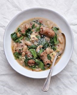 Escarole, sausage & cannellini bean stew