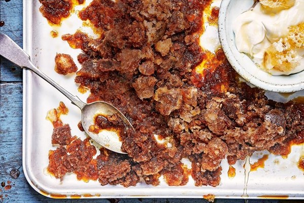 Espresso & cardamom granita with honey cream