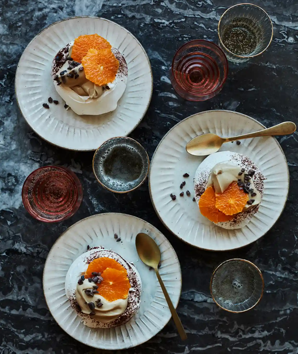Espresso and clementine Pavlovas