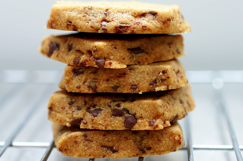 Espresso-chocolate shortbread cookies
