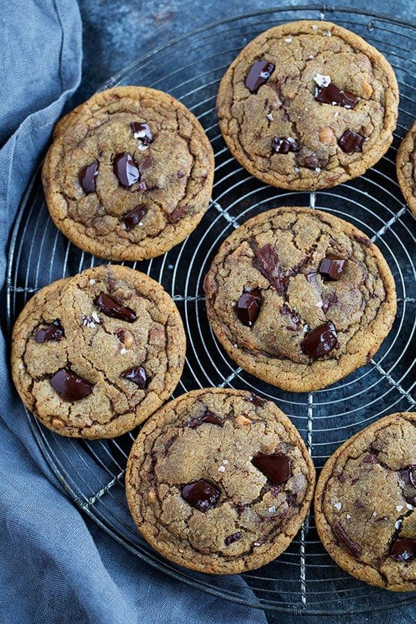 Espresso toffee chocolate chip cookies
