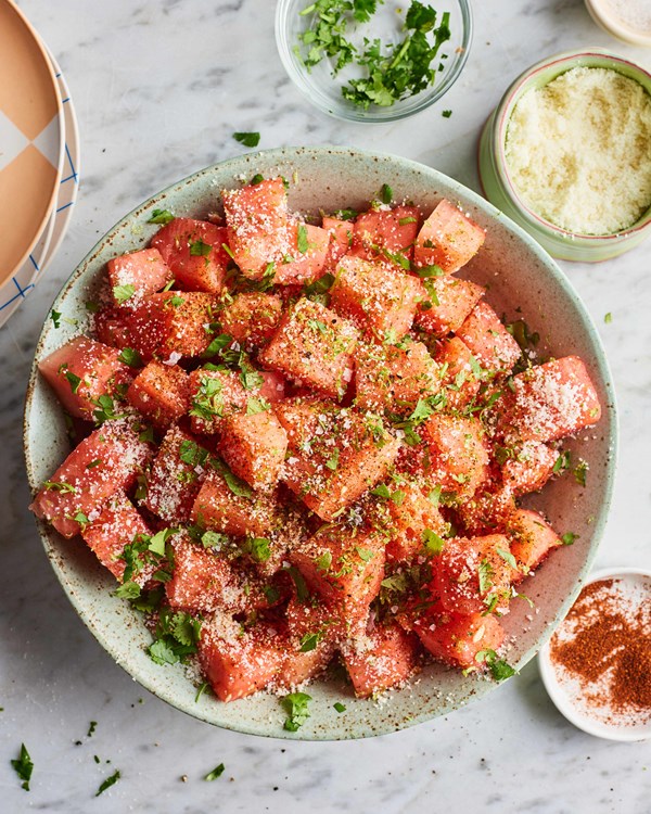 Esquites-inspired watermelon salad