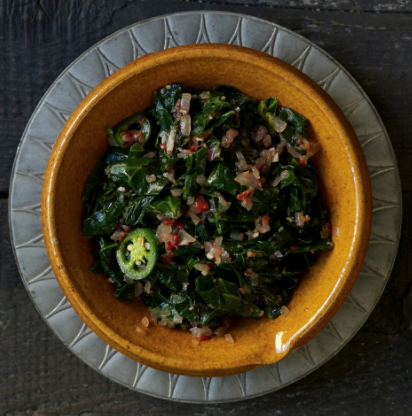 Ethiopian-style collard greens (Gomen)
