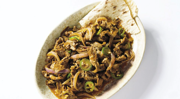 Ethiopian-style sautéed beef, onion and chilies