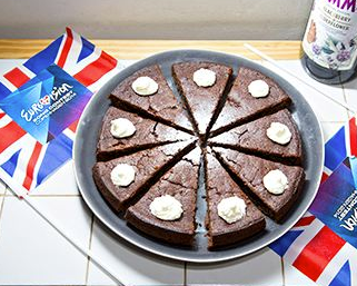 Eurovision black cherry chocolate porter cake