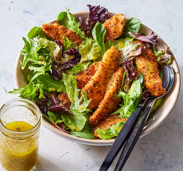 Everything bagel chicken tenders salad