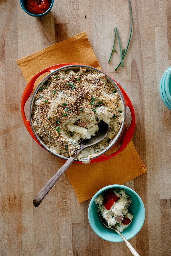 Everything bagel mac and cheese