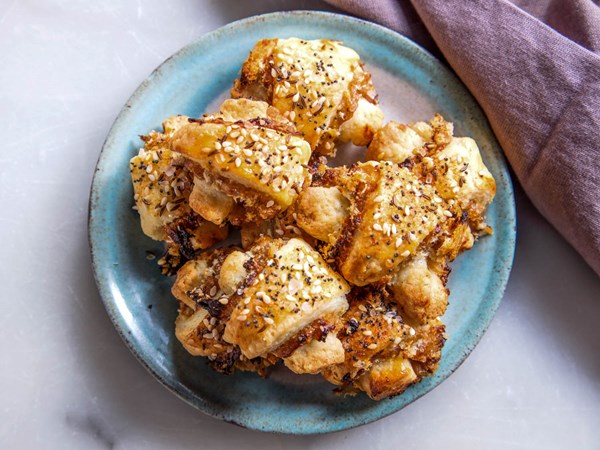 Everything-bagel rugelach with onion jam 