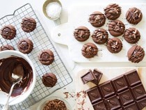 Everything chocolate thumbprint cookies