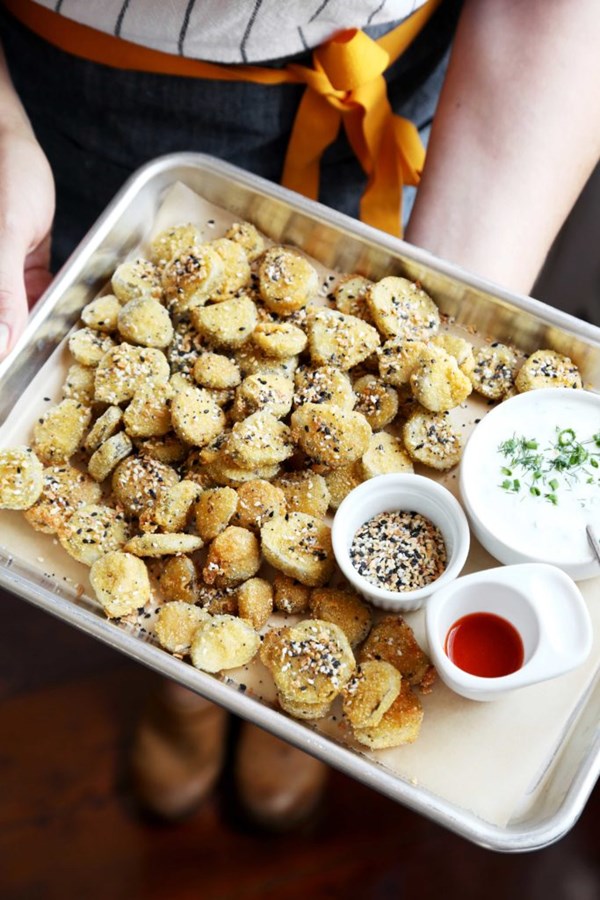 Everything fried pickles with fresh yogurt ranch