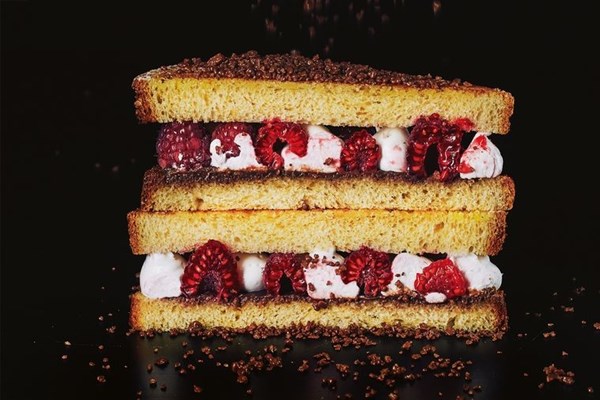 Explosive raspberry toastie