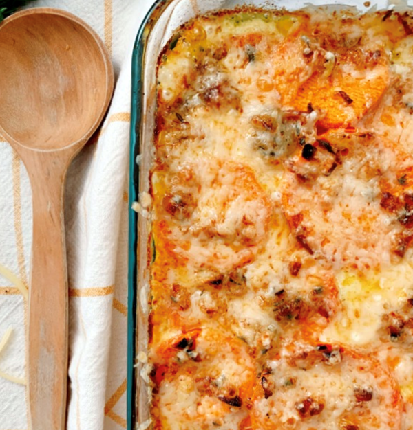 Extra-cheesy sweet potatoes au gratin
