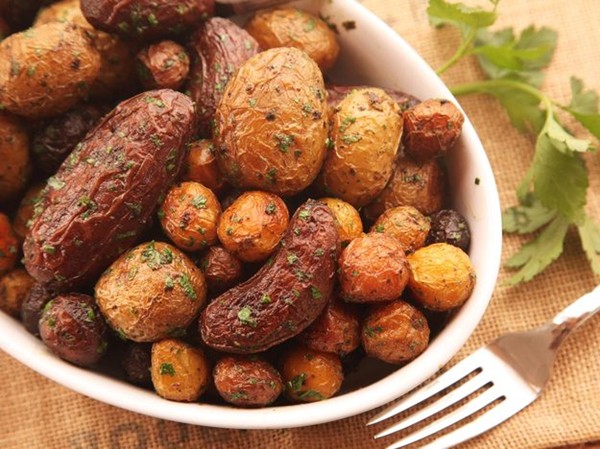 Extra-crispy herb-roasted new potatoes