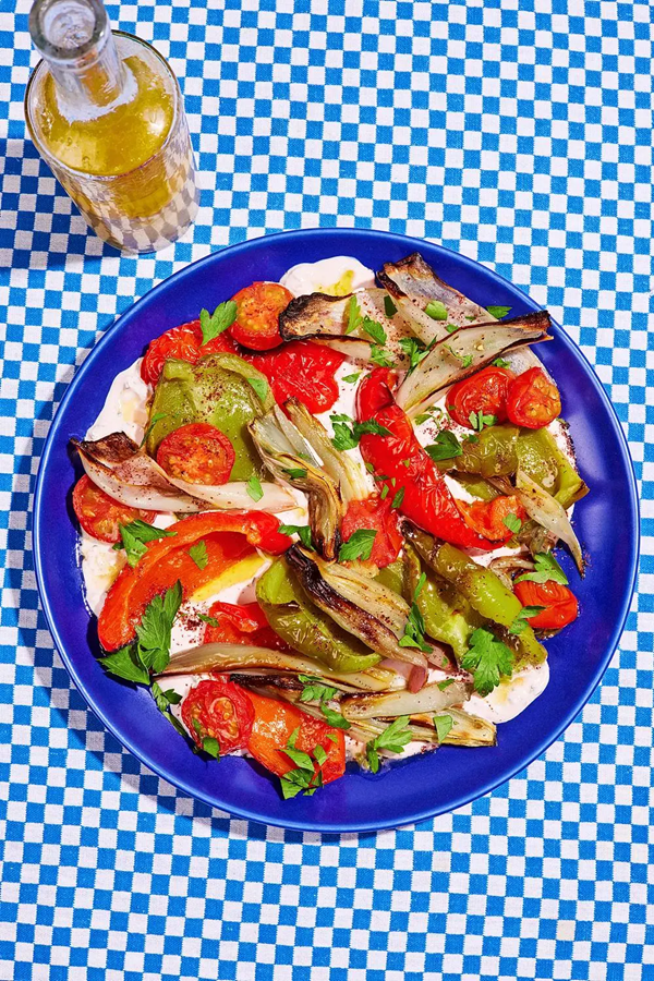 Ezme-inspired charred vegetable salad