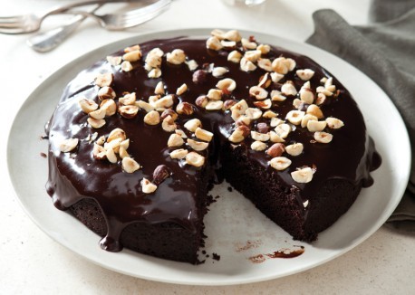 Fabulous vegan fudge cake with bittersweet icing