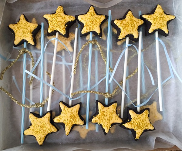 Fairy godmother wand cookies-on-a-stick