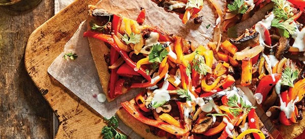 Fajita pizza [lime crema]