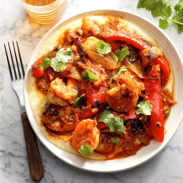 Fajita-style shrimp & grits