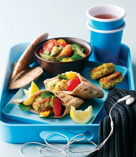 Falafel and salad pittas