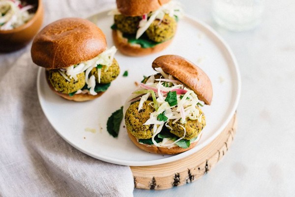 Falafel and slaw sliders
