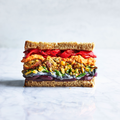 Falafel rainbow sandwich