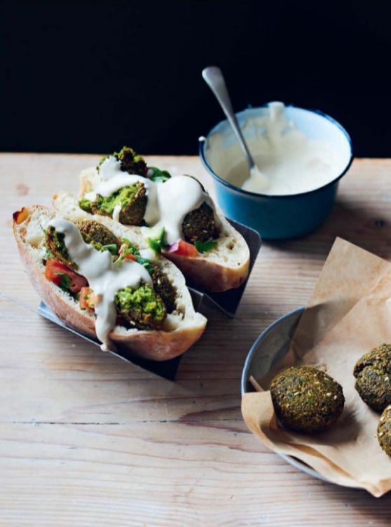 Falafel, tahini and salad