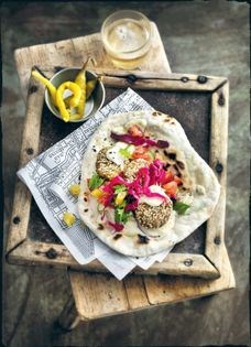Falafel with lemon tahini & pickled cabbage