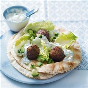 Falafel wraps with tzatziki