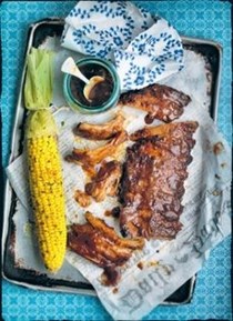 Fall-apart baby back ribs with maple chipotle sauce